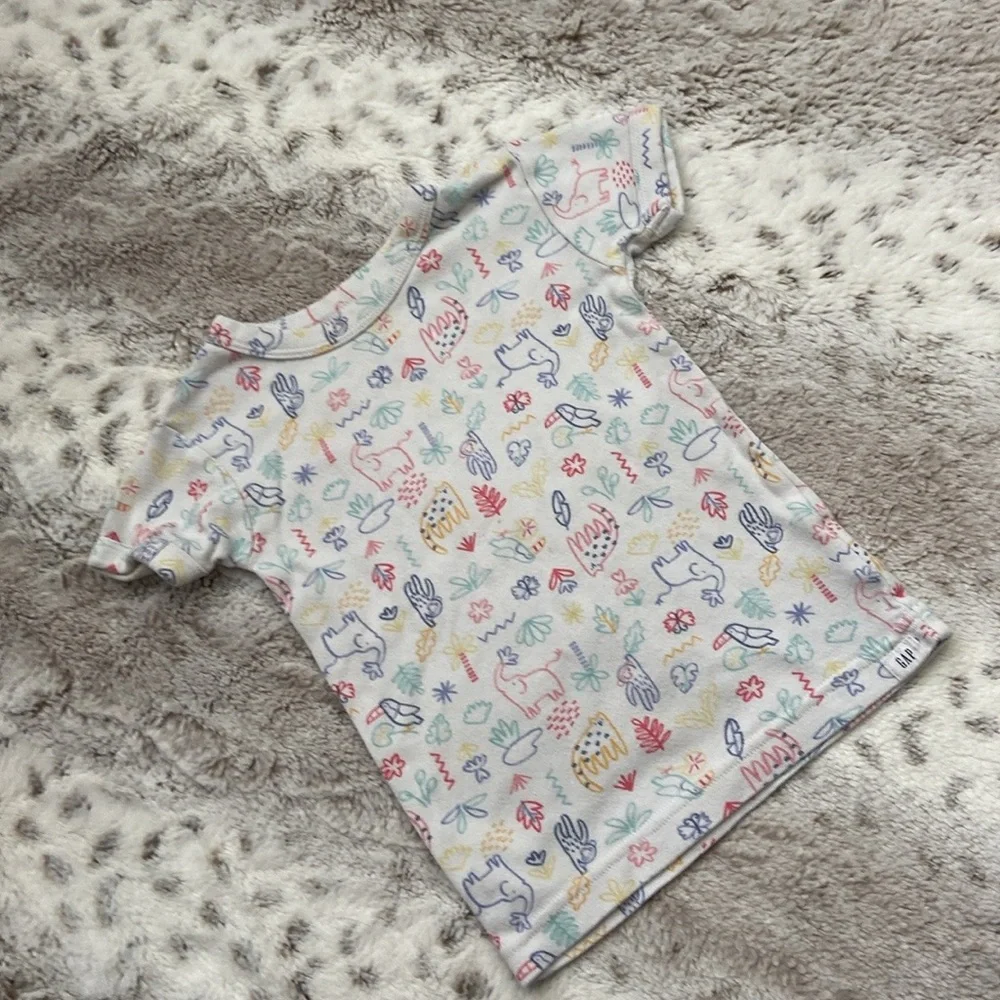 Baby GAP matching set girls boys size 3T rainbow zoo animals pajamas loungewear